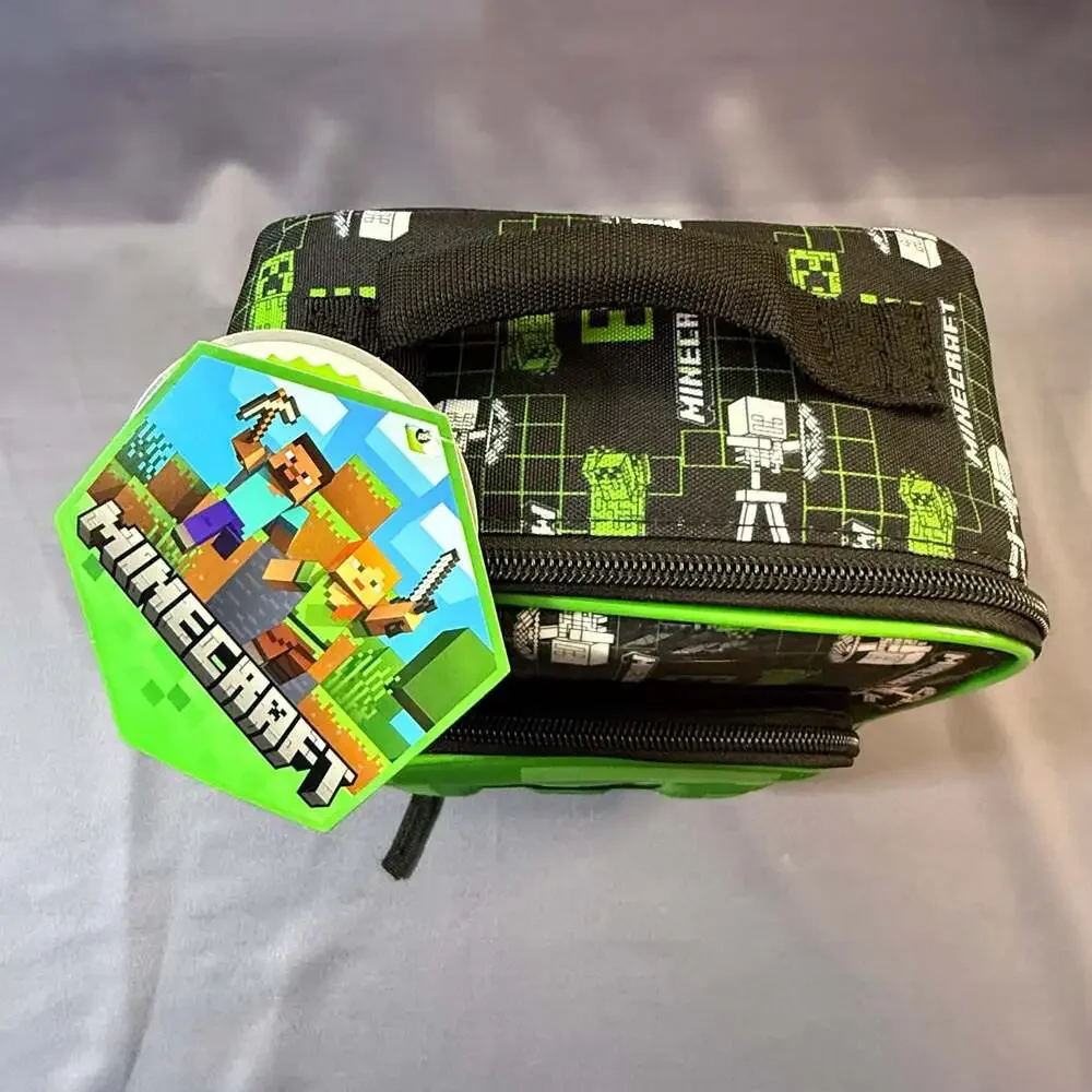 Minecraft Creeper Insulated Lunch Box Bag with Front Pocket